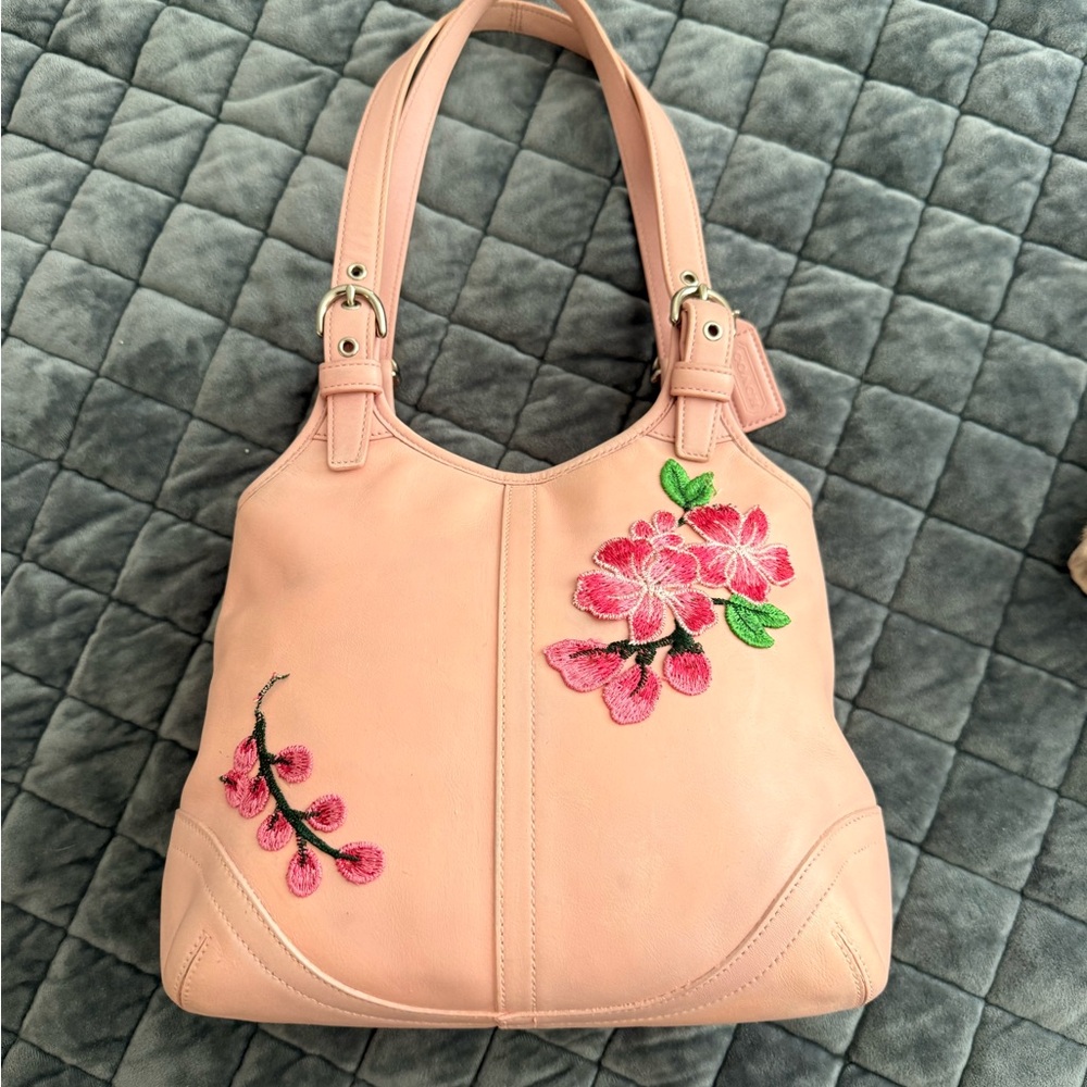Upcycled Coach Pink tote